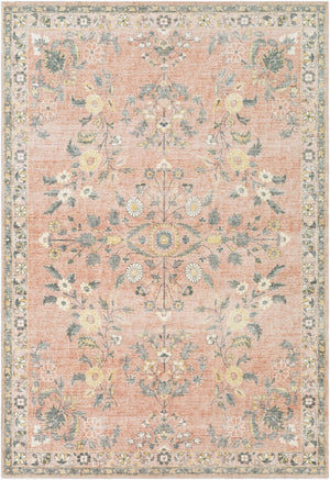 Livabliss Erin Traditional Pattern Machine Woven Polyester Rug for Entryway or Hallway Cream, Pale Pin 5'3" x 7'7" ERN2308-576