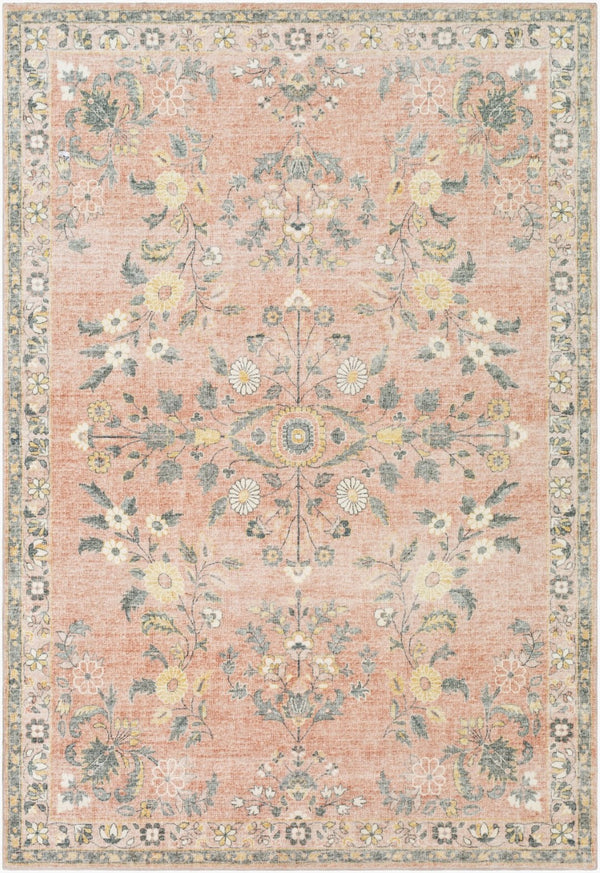 Livabliss Erin Traditional Pattern Machine Woven Polyester Rug for Entryway or Hallway Cream, Pale Pin 5'3" x 7'7" ERN2308-576