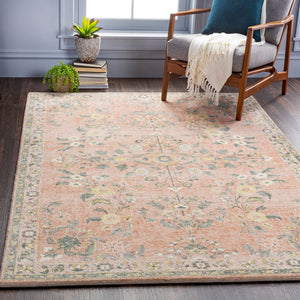 Livabliss Erin Traditional Pattern Machine Woven Polyester Rug for Entryway or Hallway Cream, Pale Pin 5'3" x 7'7" ERN2308-576
