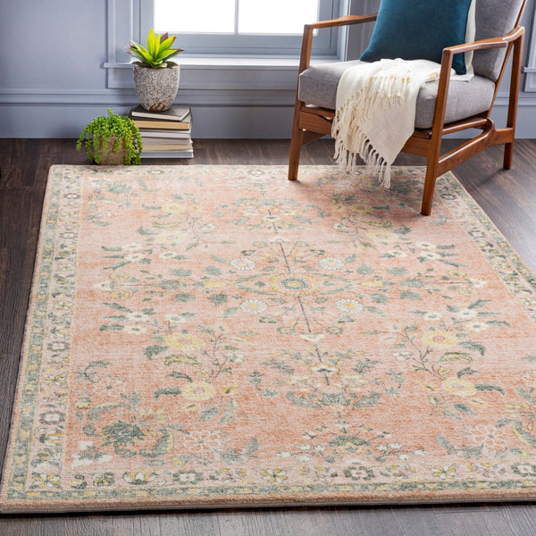 Livabliss Erin Traditional Pattern Machine Woven Polyester Rug for Entryway or Hallway Cream, Pale Pin 5'3" x 7'7" ERN2308-576