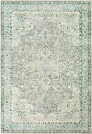 Livabliss Erin Traditional Polyester Accent Rug for Entryway Bedroom or Kitchen High Traffic Use Cream, Gray 2' x 2'11" ERN2309-23