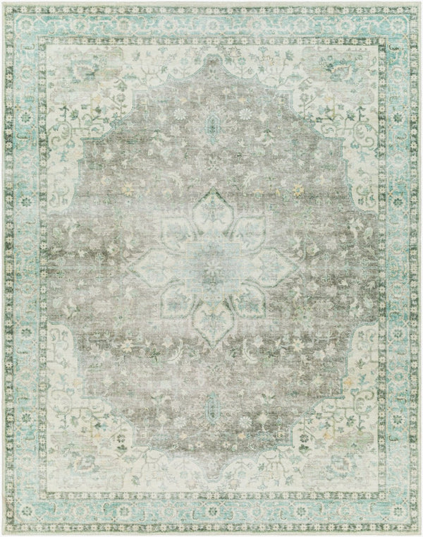 Livabliss Erin Traditional Polyester Accent Rug for Entryway Bedroom or Kitchen High Traffic Use Cream, Gray 7'6" x 9'5" ERN2309-7696