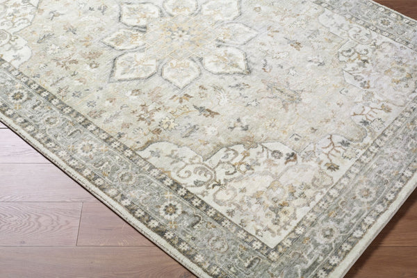 Livabliss Erin Traditional Polyester Machine Woven Rug for Entryways and High Traffic Spaces Cream, Sage 5'3" x 7'7" ERN2310-576