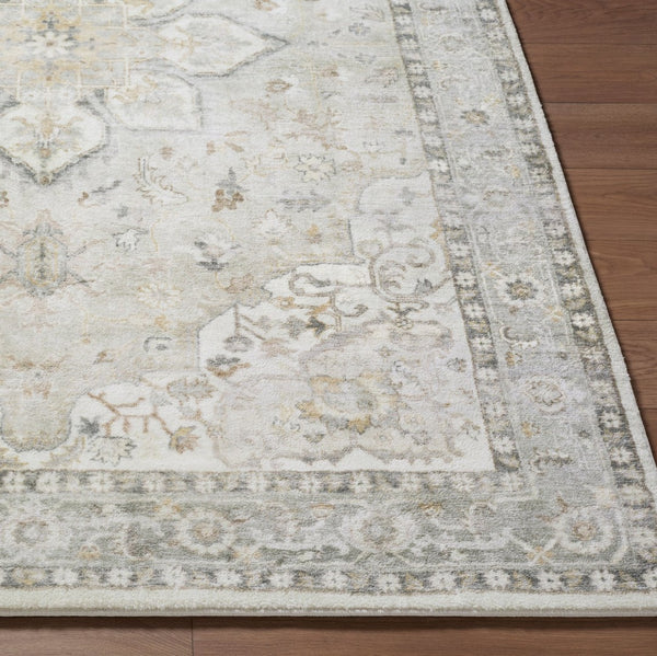 Livabliss Erin Traditional Polyester Machine Woven Rug for Entryways and High Traffic Spaces Cream, Sage 5'3" x 7'7" ERN2310-576