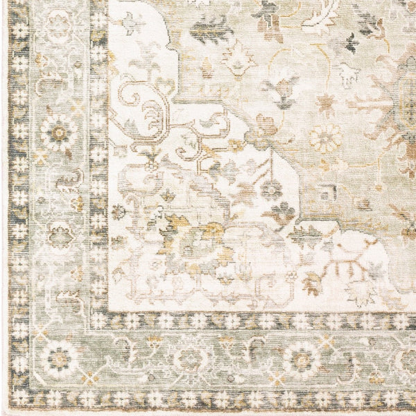 Livabliss Erin Traditional Polyester Machine Woven Rug for Entryways and High Traffic Spaces Cream, Sage 5'3" x 7'7" ERN2310-576