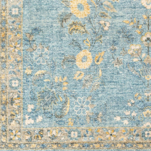 Livabliss Erin Traditional Medallion Polyester Area Rug for Entryway Bathroom or Bedroom Accent Denim, Light Bl 2'7" x 7'7" ERN2311-2676