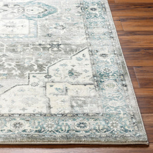 Livabliss Erin Neutral Accent Rug Machine Woven Polyester Medium Pile for Entryways and Baths Cream, Emerald 2'7" x 7'7" ERN2319-2676