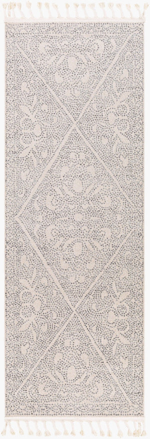 Livabliss Euphoria Moroccan Geometric Runner Rug Polypropylene Fringe Entryway Hallway Accent Charcoal, Mediu 2'7" x 7'3" ERP2308-2773