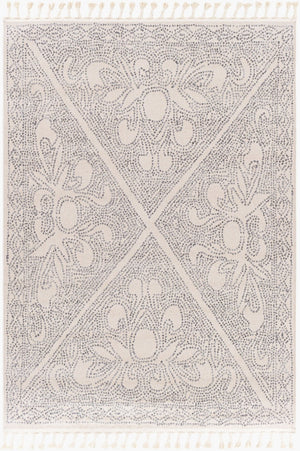 Livabliss Euphoria Moroccan Geometric Runner Rug Polypropylene Fringe Entryway Hallway Accent Charcoal, Mediu 5'3" x 7'3" ERP2308-5373