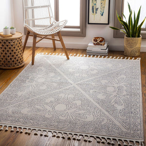 Livabliss Euphoria Moroccan Geometric Runner Rug Polypropylene Fringe Entryway Hallway Accent Charcoal, Mediu 5'3" x 7'3" ERP2308-5373