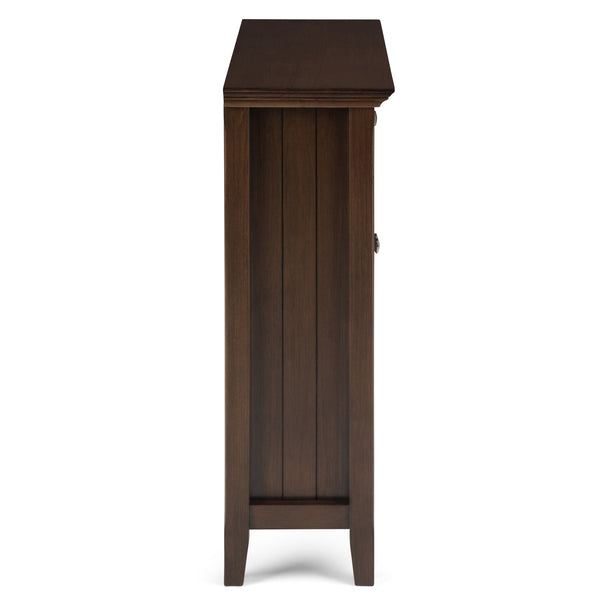 English Elm Acadian Entryway Storage Cabinet - Handcrafted Solid Wood In Natural Aged Brown With Glass Doors B136P159698
