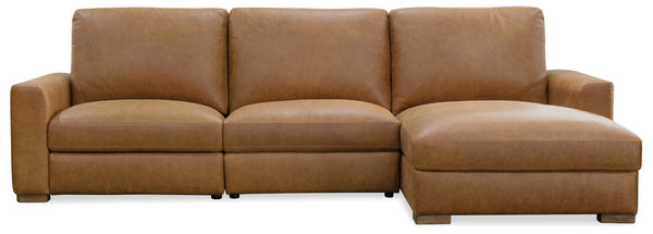 Hooker Furniture Optimus Power Reclining Sectional Top Grain Leather Contemporary Living Room Sofa SS925-3PC1-085-L