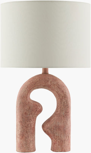 Livabliss Ellory Resin Table Lamp with Linen Shade and Iron Finial for Bedside or Living Room ERY-003
