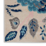 Nourison Tranquil TRA02 Machine Made Power-loomed No Border Indoor Only Farmhouse Vintage Rug Ivory,Light Blue, Blue and White 100% Polypropylene 99446483805