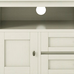 English Elm Warm Shaker 72" Tv Media Stand - Rustic Antique White With Ample Storage & Cable Management Solutions B136P159710-GIGA