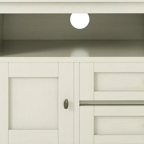 English Elm Warm Shaker 72" Tv Media Stand - Rustic Antique White With Ample Storage & Cable Management Solutions B136P159710-GIGA