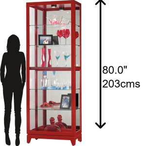 Hekman Furniture 680630 Howard Miller Curio Cabinet - Elegant Lighted Display With Adjustable Shelves & Premium Design Gloss Red Luke V Curio Cabinet 680630