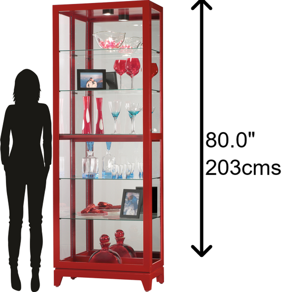 Hekman Furniture 680630 Howard Miller Curio Cabinet - Elegant Lighted Display With Adjustable Shelves & Premium Design Gloss Red Luke V Curio Cabinet 680630