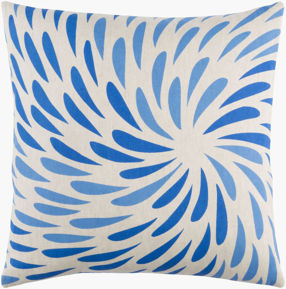Surya Eye Of The Storm 20" X 20" Accent Pillow - Luxurious Cotton-linen Blend For Modern Home Decor Blue Linen,Cotton,Cotton,Cotton Es005-2222
