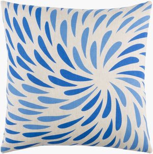 Surya Eye Of The Storm 20" X 20" Accent Pillow - Luxurious Cotton-linen Blend For Modern Home Decor Blue Linen,Cotton,Cotton,Cotton Es005-2222