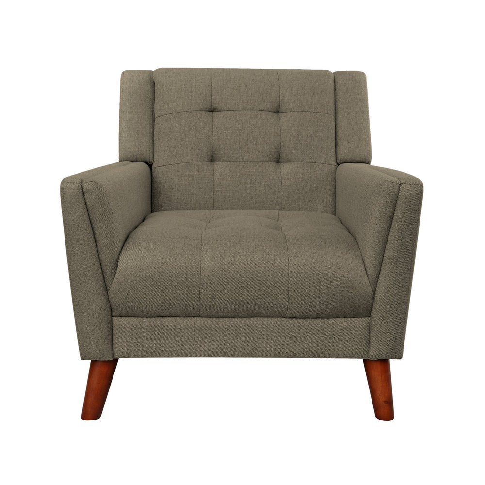 English Elm Christopher Knight Home® - Mid-century Candace Armchair with Tufted Waffle Stitching, Plush Fabric Comfort and Solid Rubber Legs Mocha 30 L x 28.75 W x 18 H 62263.00MCA