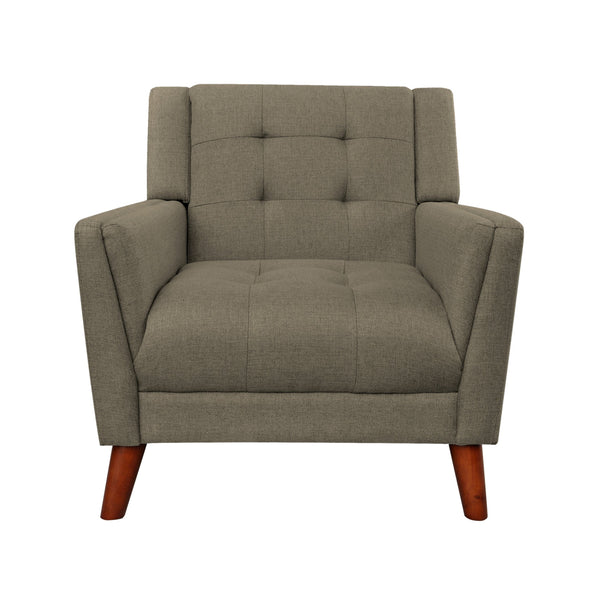 English Elm Christopher Knight Home® - Mid-century Candace Armchair with Tufted Waffle Stitching, Plush Fabric Comfort and Solid Rubber Legs Mocha 30 L x 28.75 W x 18 H 62263.00MCA