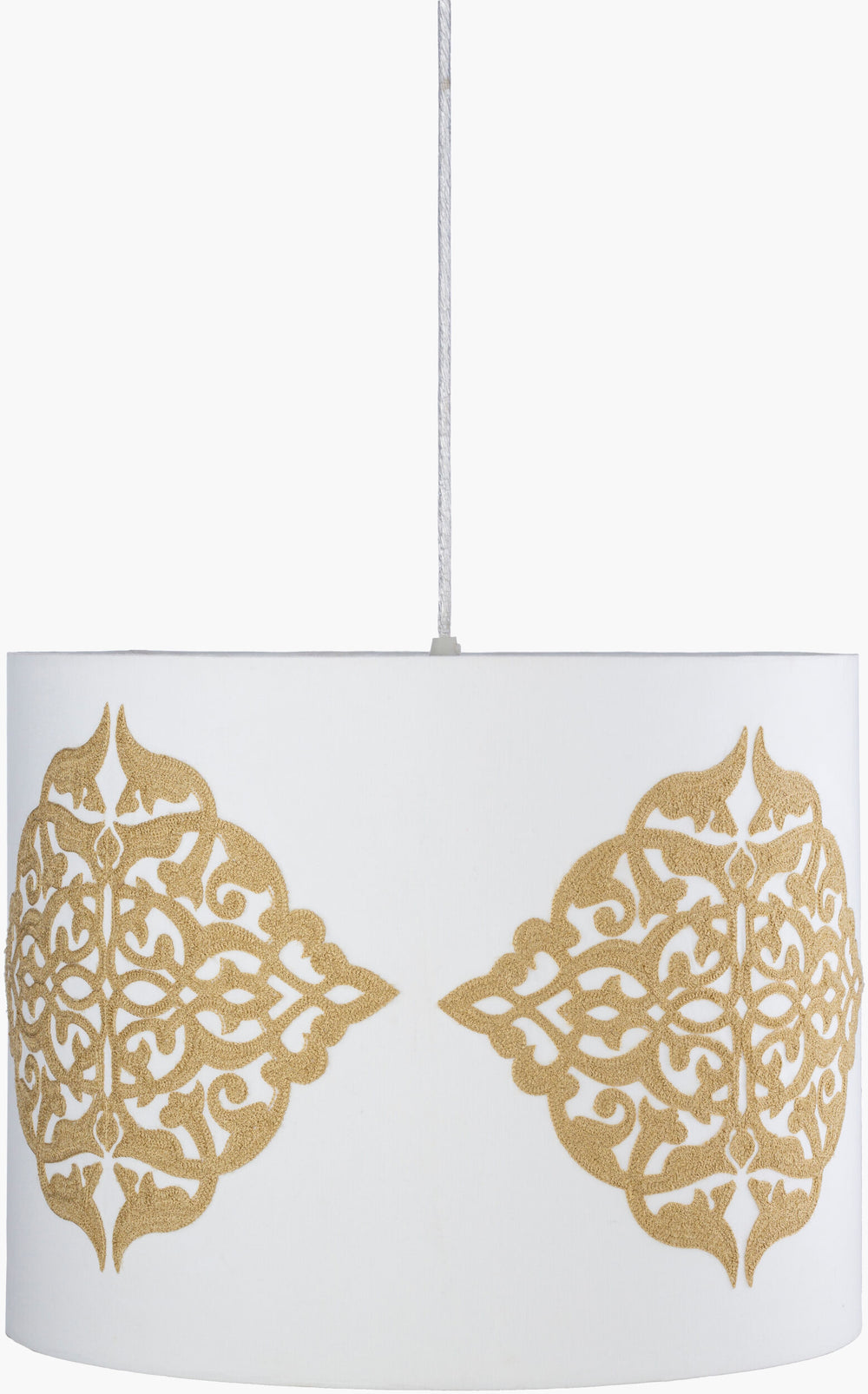 Surya Elisa Pendant Lighting - Chic 18" Cotton & Metal Fixture For Modern Homes, Easy Maintenance & Style Fixture, Gray Cotton,Iron Esa-001