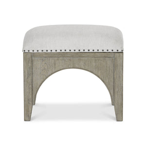 Bernhardt Bernhardt Albion Bench With Upholstered Slip Seat, Pewter Wood Base, Nailhead Trim — 20"W X 18"D X 18"H 311506