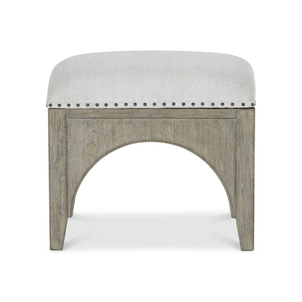 Bernhardt Bernhardt Albion Bench With Upholstered Slip Seat, Pewter Wood Base, Nailhead Trim — 20"W X 18"D X 18"H 311506