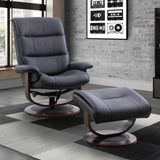 Parker House Parker Living Knight - Black Manual Reclining Swivel Chair and Ottoman Black 70% Polyester, 30% PU (W) MKNI#212S-BLC