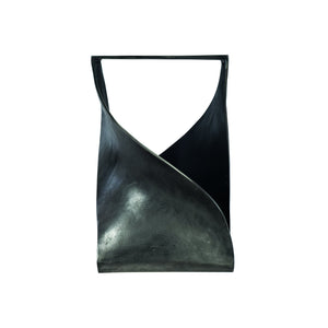 Bernhardt Bernhardt Vika Sculptural Accent Table 14" Square Top, Twisting Cast Aluminum Base In Graphite Finish 386160