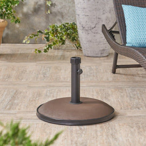 English Elm Christopher Knight Home® - UM-HOLDER heavy-duty round concrete base 55 lbs for umbrella stability, low-profile 25.25x22.5x4.8 inches Brown 54756.00BRN