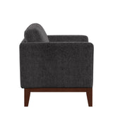 Homelegance By Top-Line Deacon Linen Upholstered Loveseat Dark Grey Linen