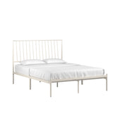 Homelegance By Top-Line Dante Metal Platform Bed with Curved Metal Headboard White Metal