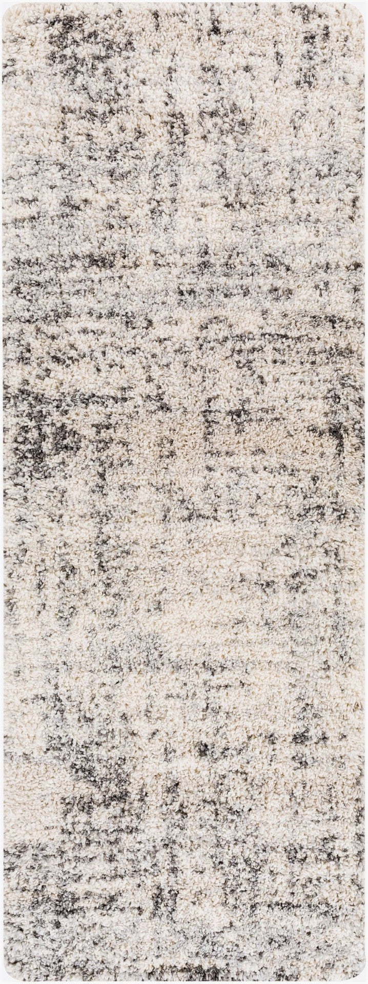 Livabliss Eskimo High Pile Shag Runner Rug Plush Polypropylene for Hallway or Bedside Black, Light Be 2'7" x 7'3" ESG2300-2773