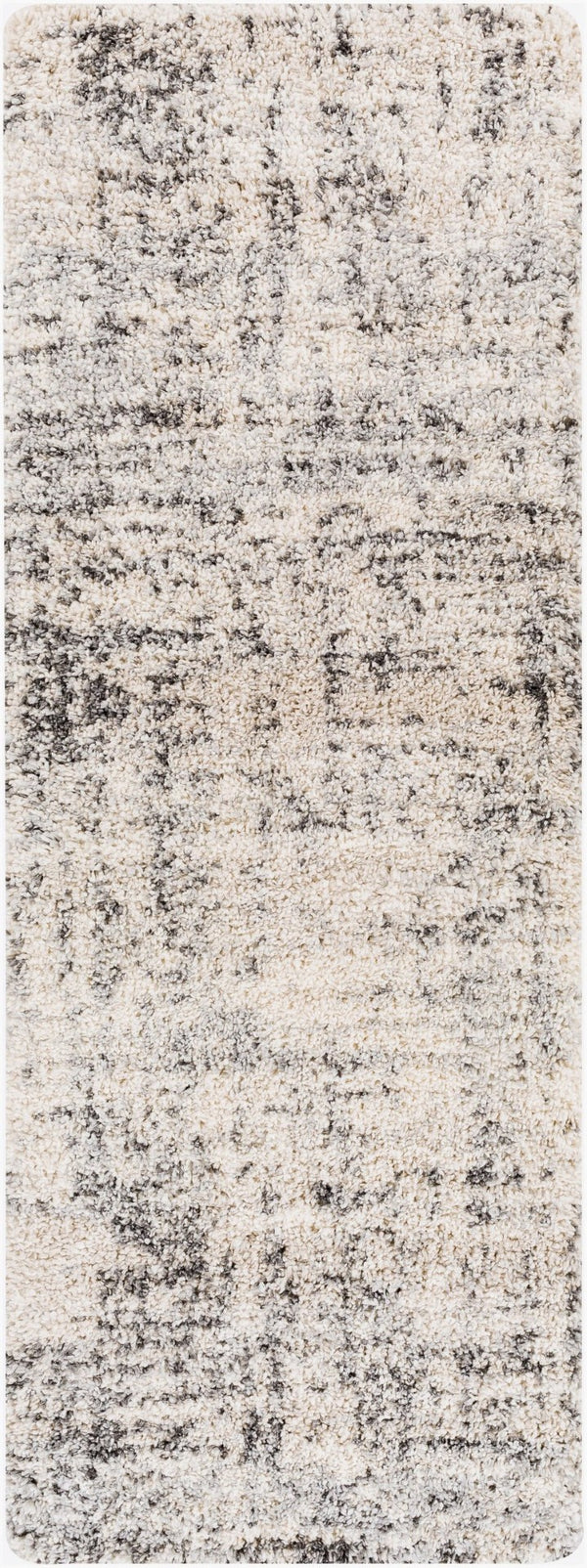 Livabliss Eskimo High Pile Shag Runner Rug Plush Polypropylene for Hallway or Bedside Black, Light Be 2'7" x 7'3" ESG2300-2773