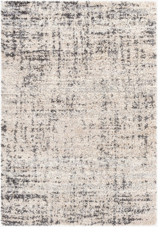 Livabliss Eskimo High Pile Shag Runner Rug Plush Polypropylene for Hallway or Bedside Black, Light Be 5'3" x 7' ESG2300-537