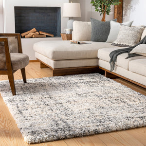 Livabliss Eskimo High Pile Shag Runner Rug Plush Polypropylene for Hallway or Bedside Black, Light Be 5'3" x 7' ESG2300-537
