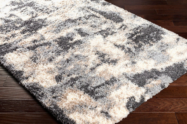 Livabliss Eskimo Shag Plush Polypropylene Runner Rug for Hallways Entryways and Bedside Areas Black, Cream 7'10" x 10' ESG2301-71010