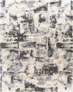 Livabliss Eskimo Shag Plush Polypropylene Runner Rug for Hallways Entryways and Bedside Areas Black, Cream 7'10" x 10' ESG2301-71010