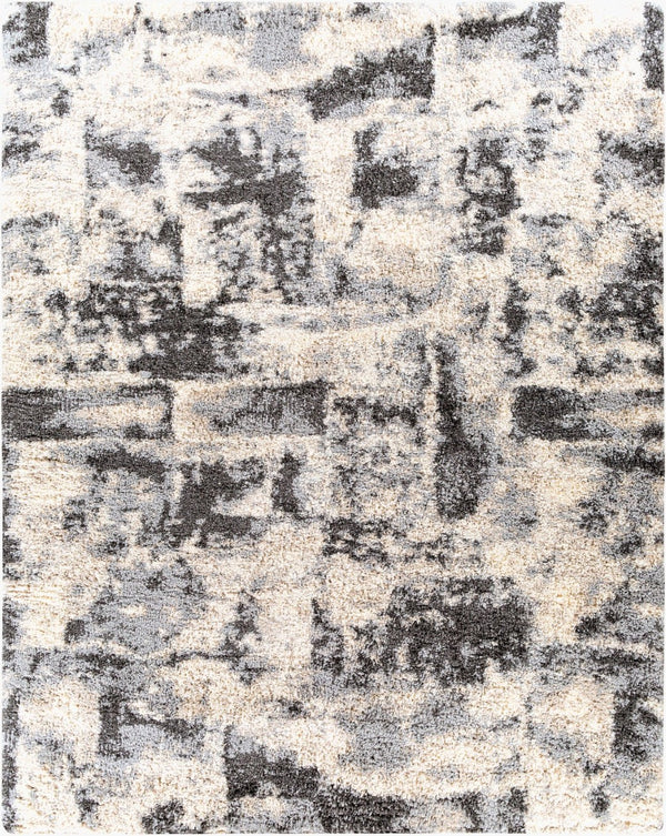 Livabliss Eskimo Shag Plush Polypropylene Runner Rug for Hallways Entryways and Bedside Areas Black, Cream 7'10" x 10' ESG2301-71010