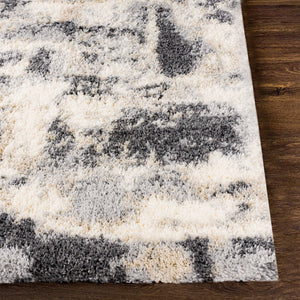 Livabliss Eskimo Shag Plush Polypropylene Runner Rug for Hallways Entryways and Bedside Areas Black, Cream 7'10" x 10' ESG2301-71010