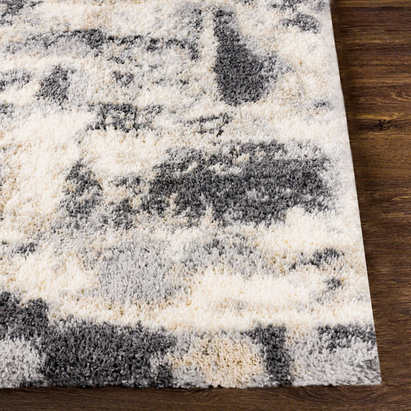 Livabliss Eskimo Shag Plush Polypropylene Runner Rug for Hallways Entryways and Bedside Areas Black, Cream 7'10" x 10' ESG2301-71010