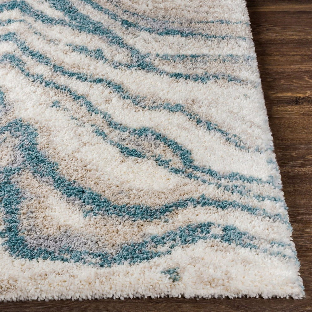Livabliss Eskimo Shag Plush Polypropylene Runner Rug for Hallways Entryways and Bedside Floors Blue, Light Gra 2'7" x 7'3" ESG2305-2773