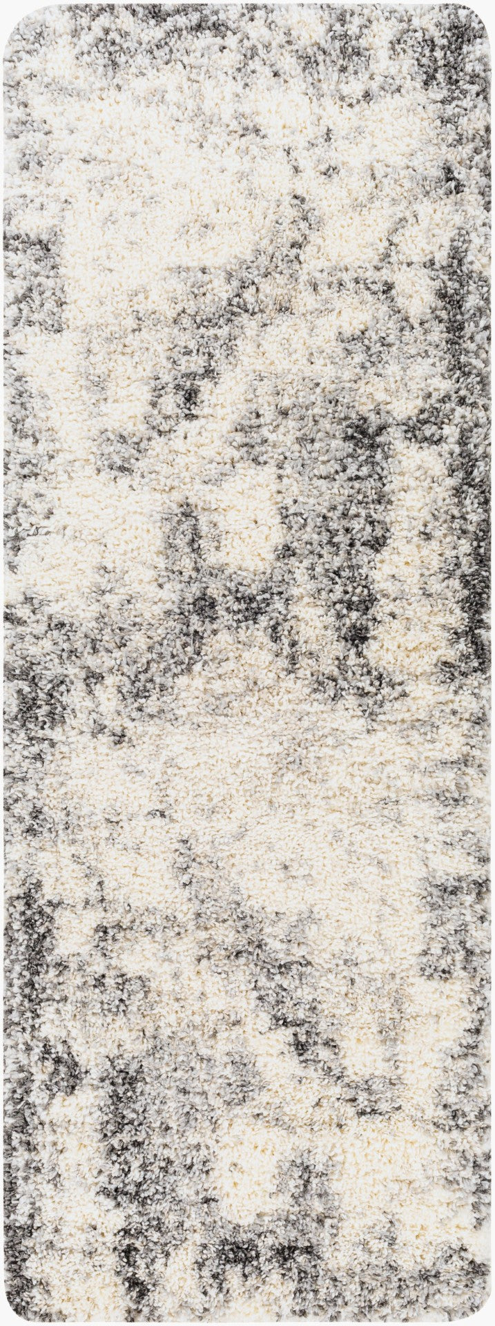 Livabliss Eskimo Shag Plush Polypropylene Runner Rug for Hallways and Modern Interiors Black, Cream 2'7" x 7'3" ESG2311-2773