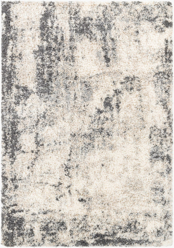 Livabliss Eskimo Shag Plush Polypropylene Runner Rug for Hallways and Modern Interiors Black, Cream 5'3" x 7' ESG2311-537
