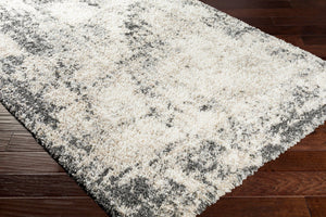 Livabliss Eskimo Shag Plush Polypropylene Runner Rug for Hallways and Modern Interiors Black, Cream 5'3" x 7' ESG2311-537