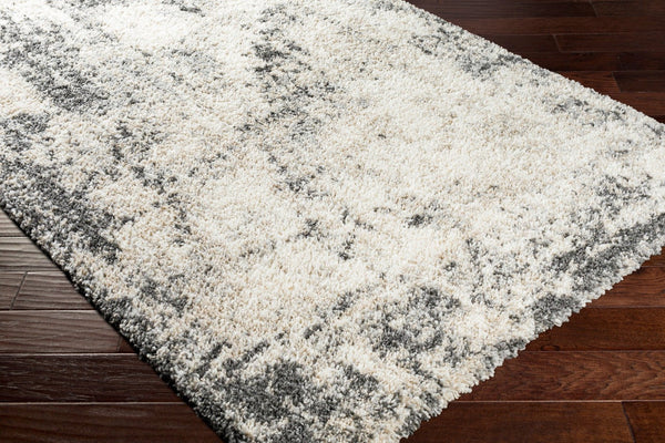 Livabliss Eskimo Shag Plush Polypropylene Runner Rug for Hallways and Modern Interiors Black, Cream 5'3" x 7' ESG2311-537