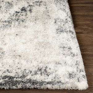 Livabliss Eskimo Shag Plush Polypropylene Runner Rug for Hallways and Modern Interiors Black, Cream 5'3" x 7' ESG2311-537