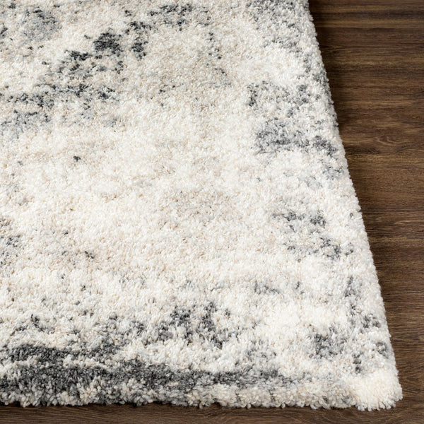Livabliss Eskimo Shag Plush Polypropylene Runner Rug for Hallways and Modern Interiors Black, Cream 5'3" x 7' ESG2311-537